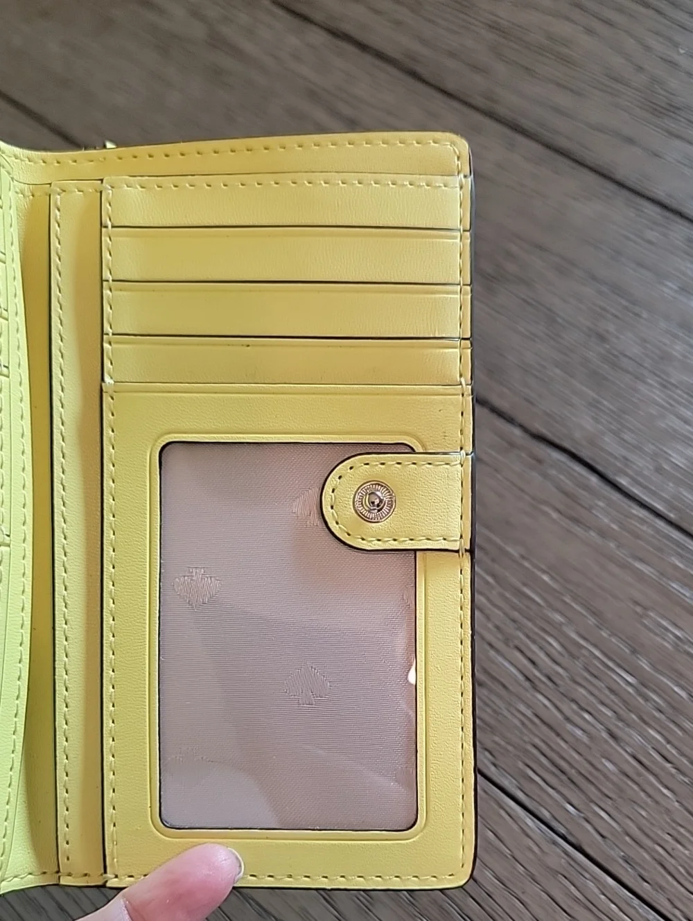 kate spade New York Yellow Leather Wallet With Milkshake Graphic